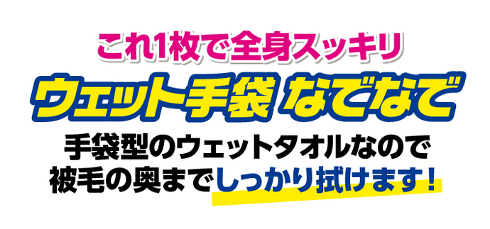 ウェット手袋なでなで